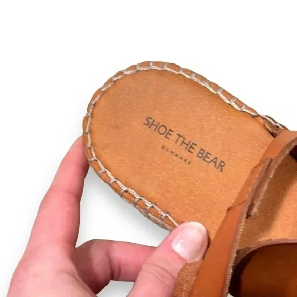 Shoe The Bear Orchid Tan Leather Wedge Espadrille Heeled Sandals Size 8.5 - Picture 11 of 14